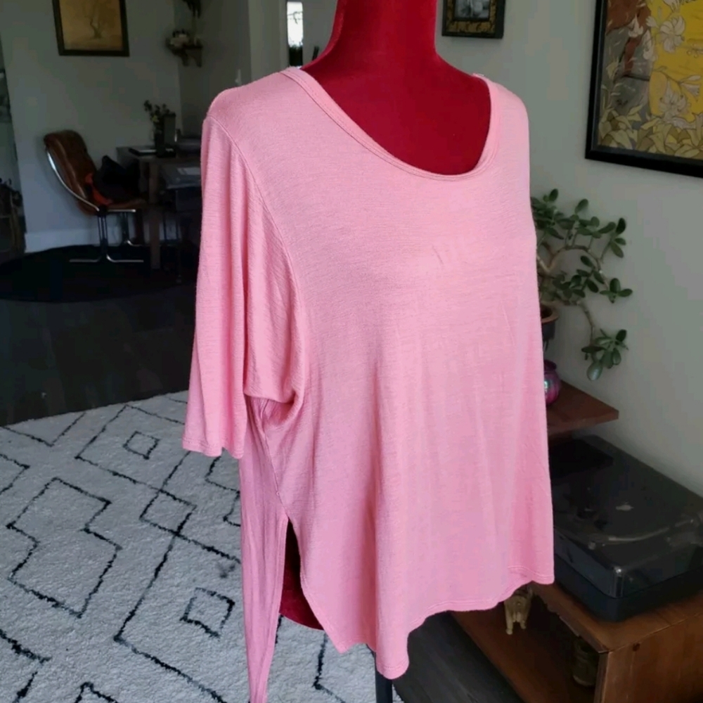 Yee Pink High Low Short Sleeve Tunic TShirt S